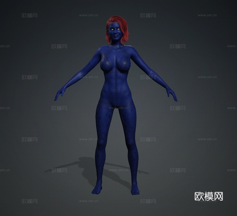 漫威《x战警：逆转未来》魔形女瑞雯，詹妮弗劳伦斯，好莱坞3d模型