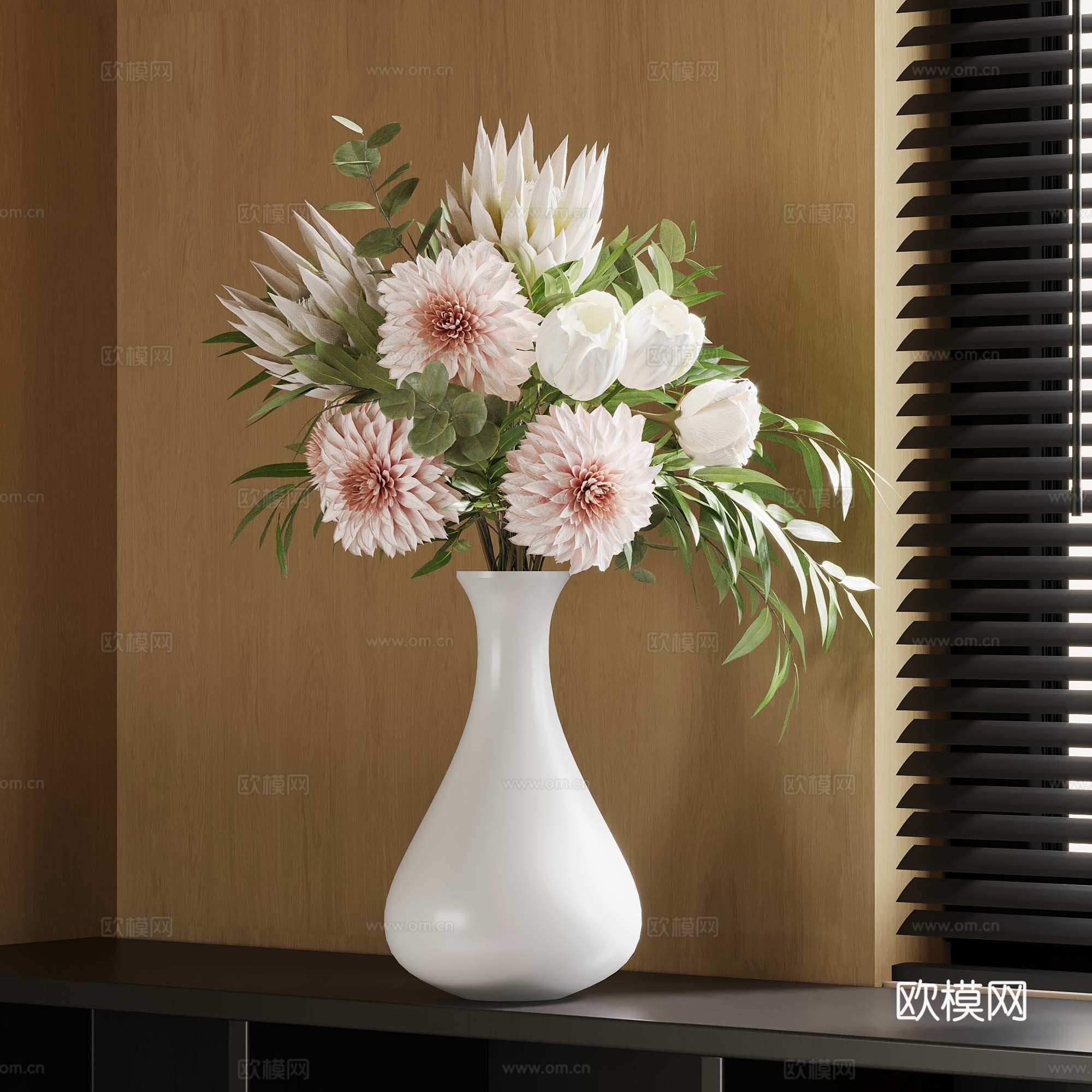 17现代花瓶 花艺摆件3d模型
