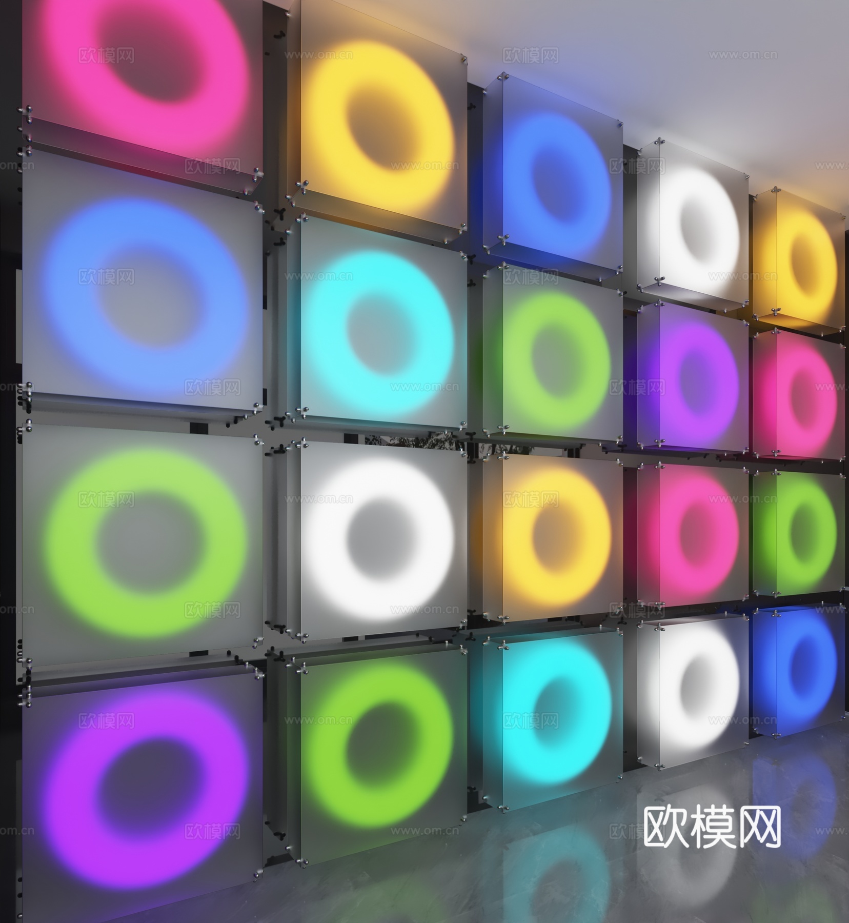 现代背景墙免费3d模型