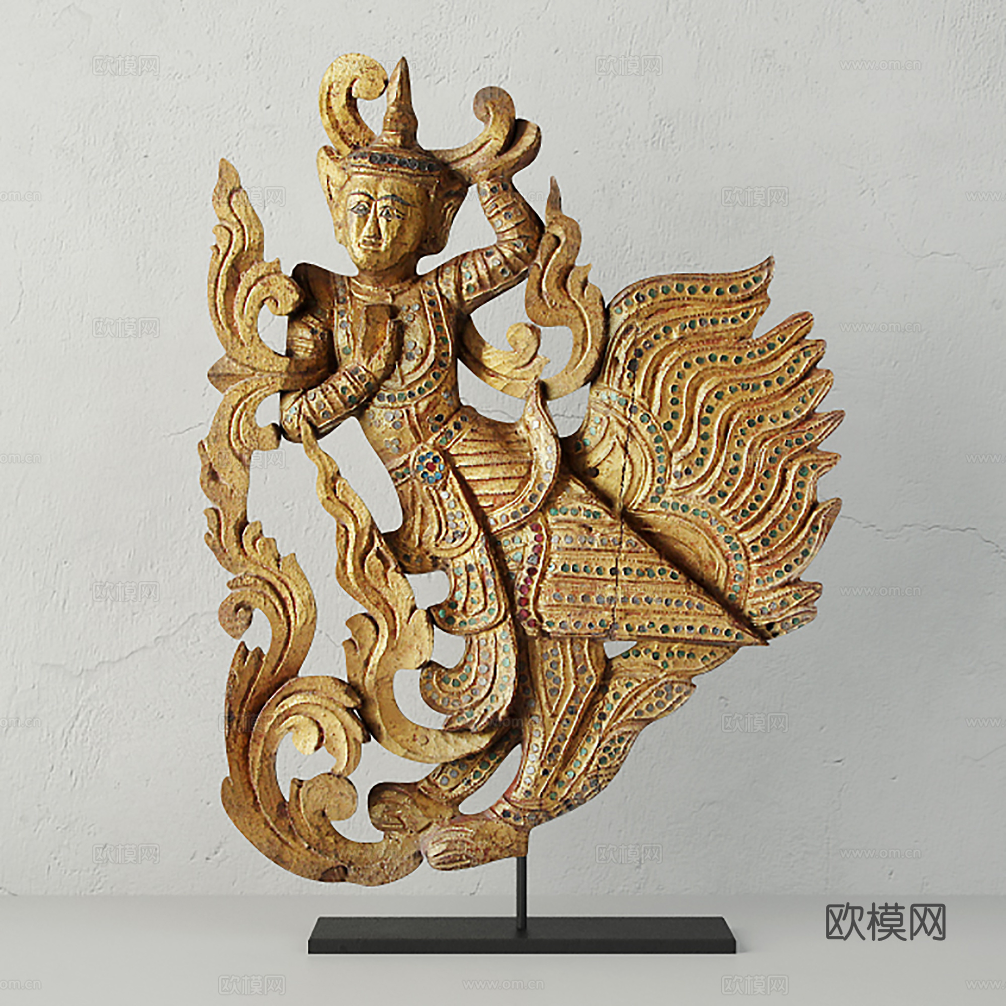中式雕塑  人物雕塑  雕塑摆件3d模型