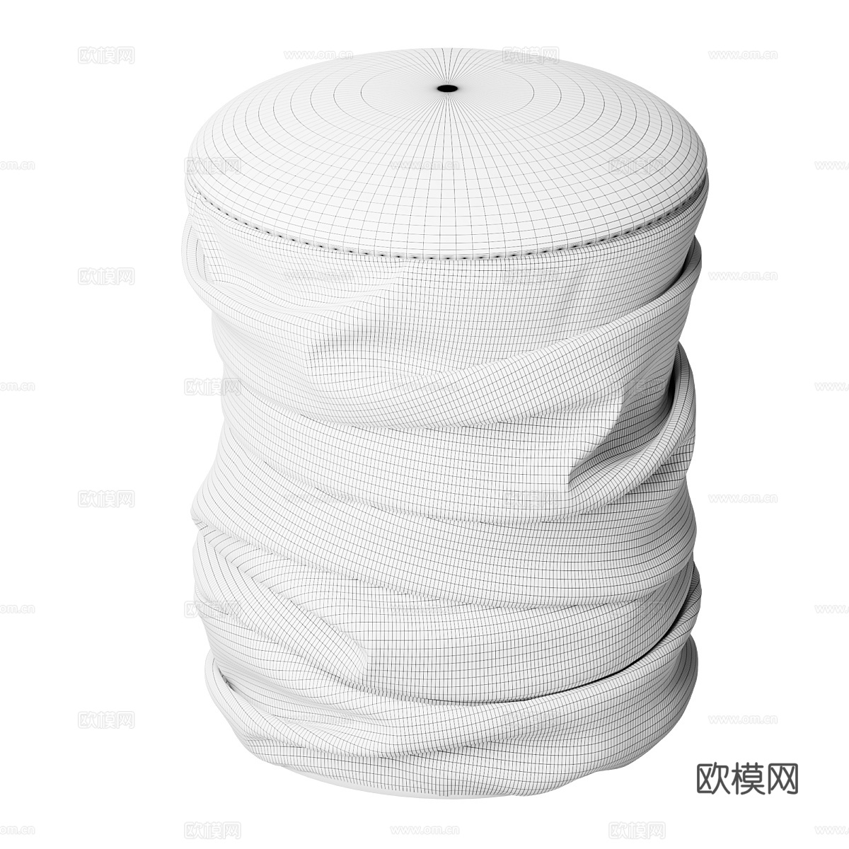 现代极简桶形坐墩3d模型