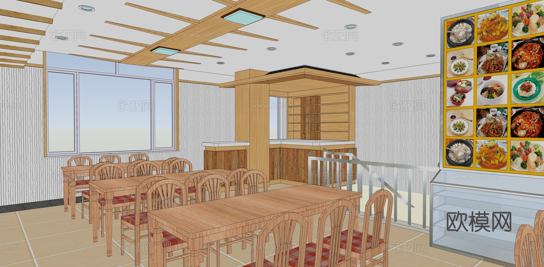 韩式料理店免费su模型下载