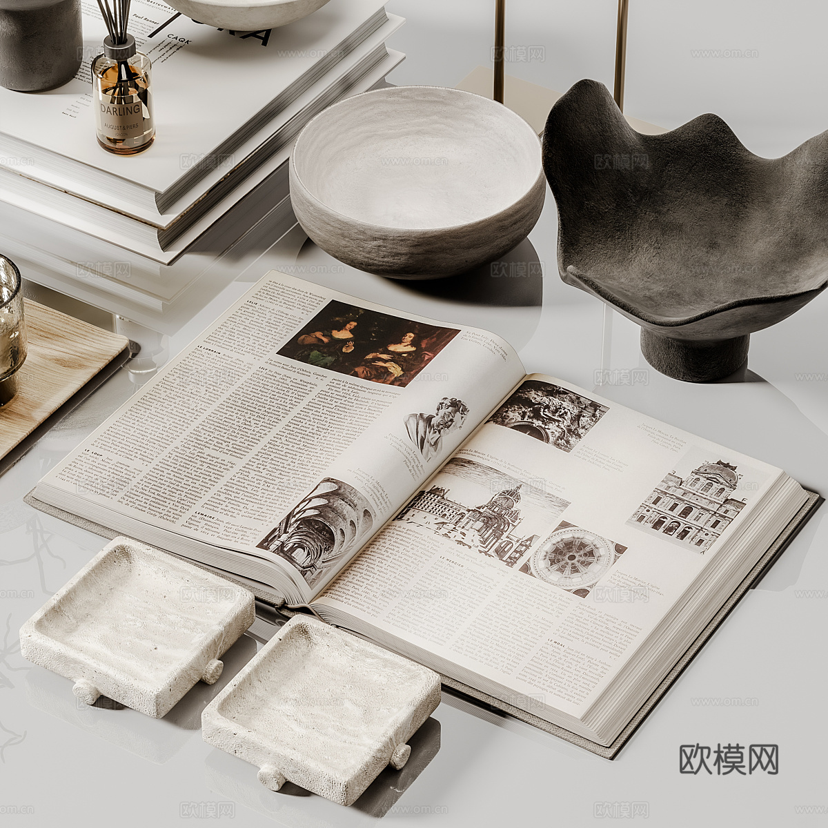 新中式饰品摆件组合3d模型