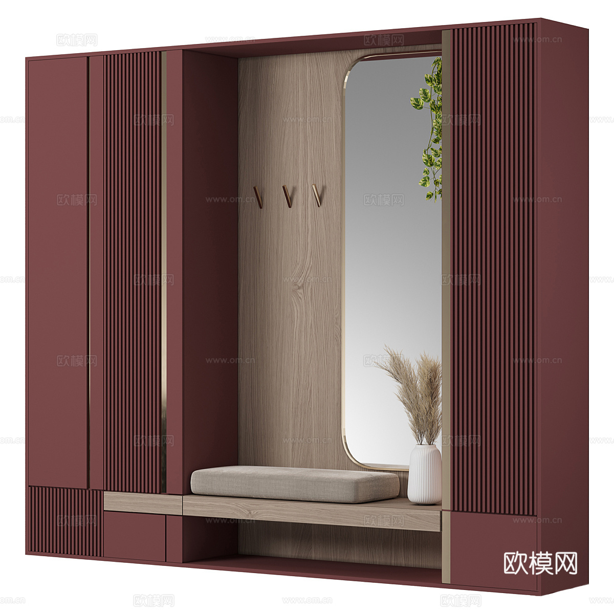 现代意式极简鞋柜3d模型
