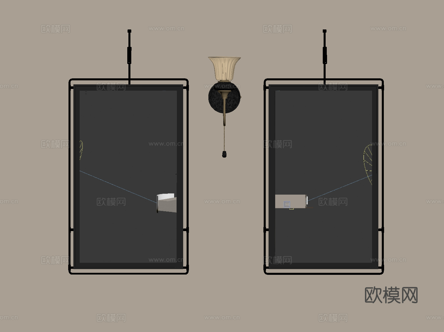 032装饰画 法式复古挂画 艺术画su模型
