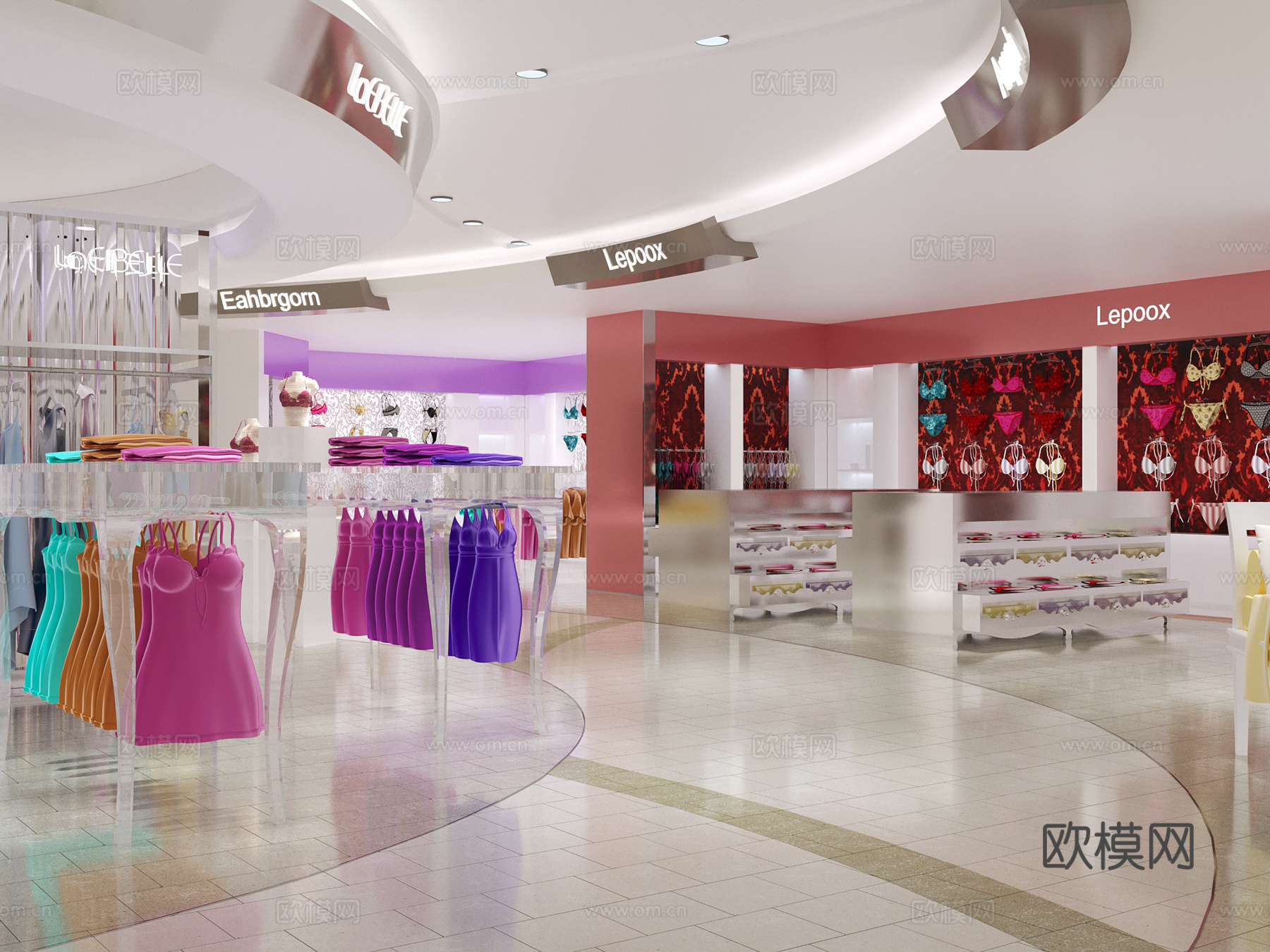 现代商业内衣专卖 卖场3d模型下载