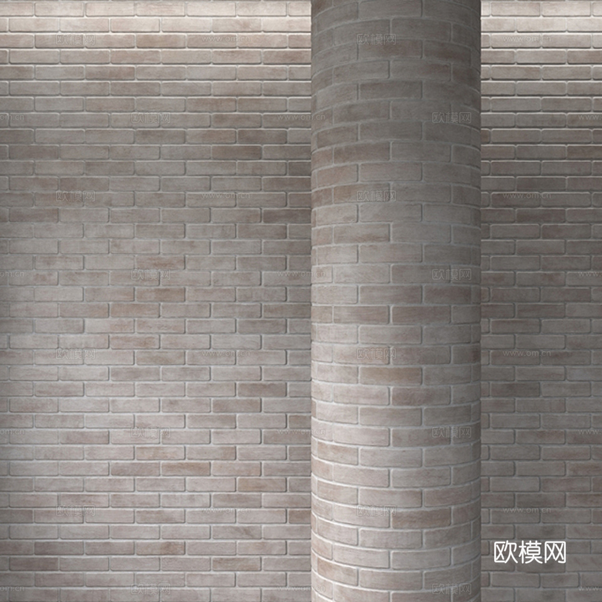 现代侘寂砖墙3d模型