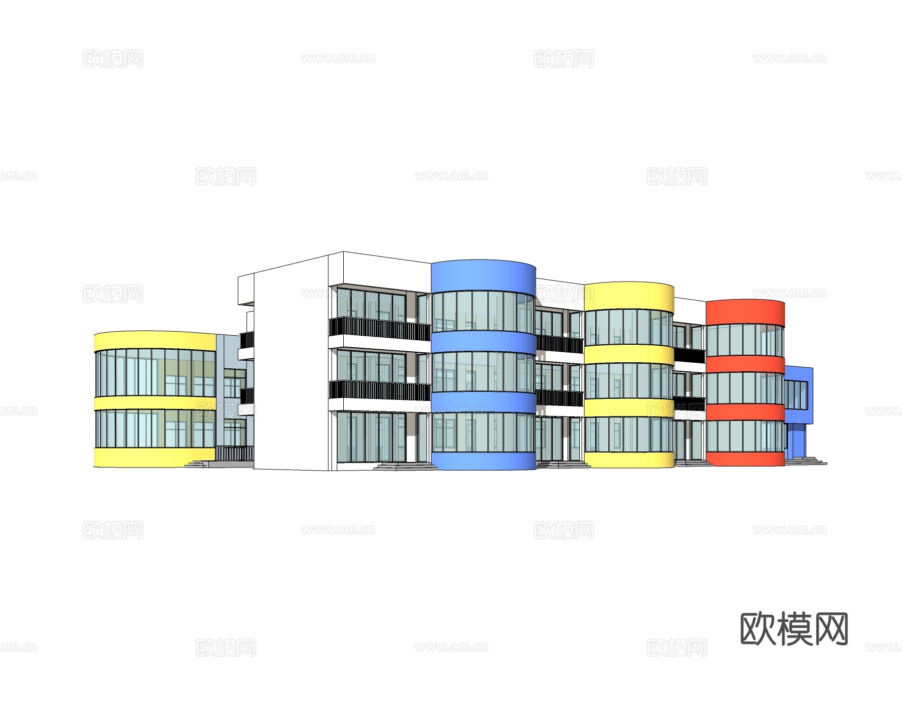 现代幼儿园免费su模型下载下载