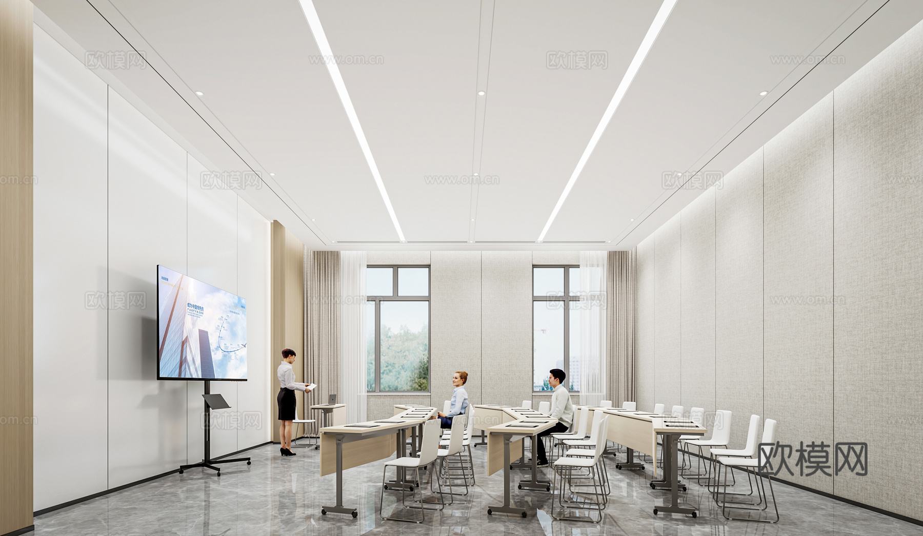 现代办公会议室3d模型