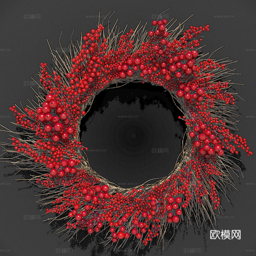 现代挂件墙饰 墙饰 花环3d模型
