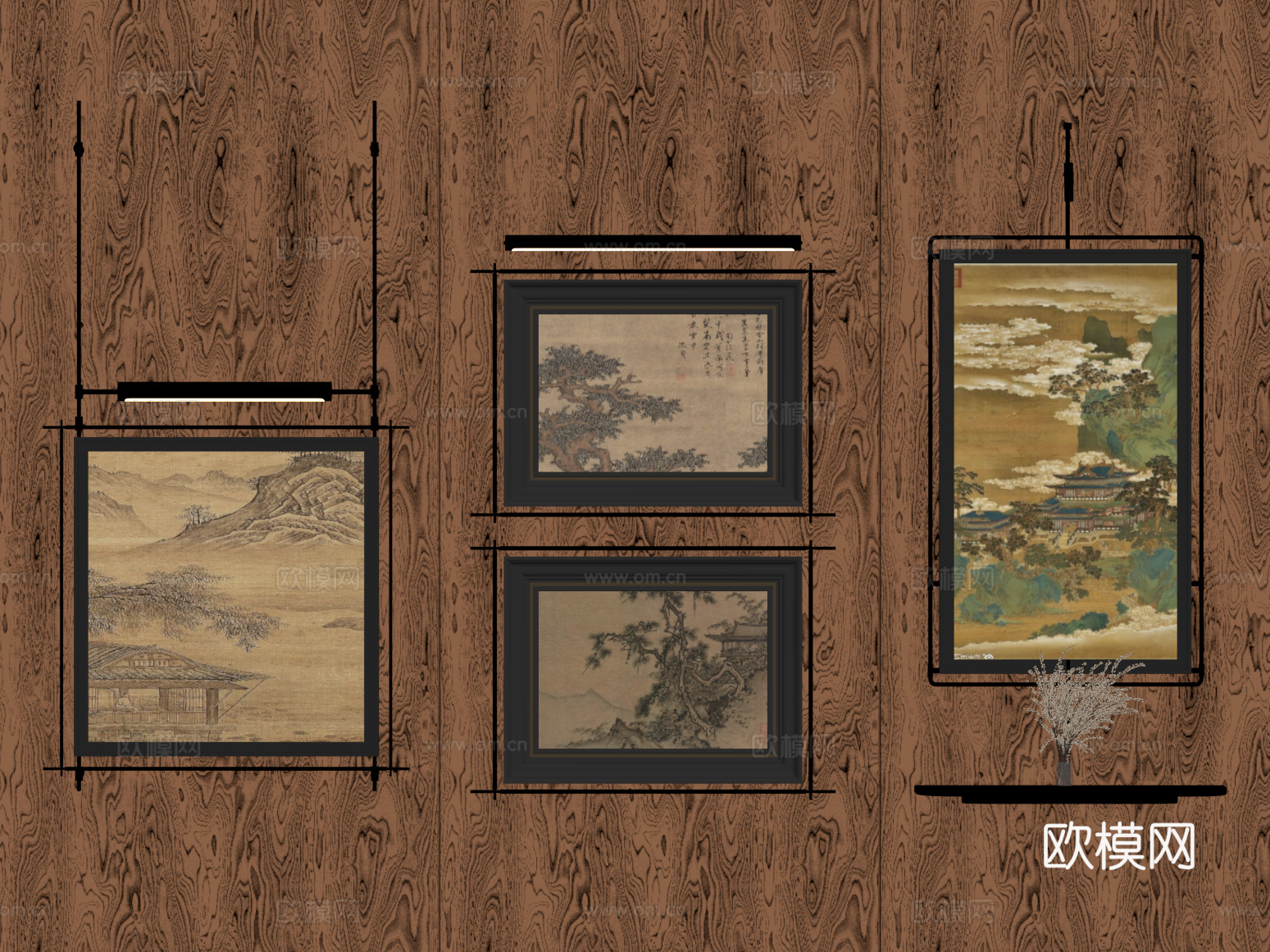 023法式挂画 装饰画 艺术画su模型