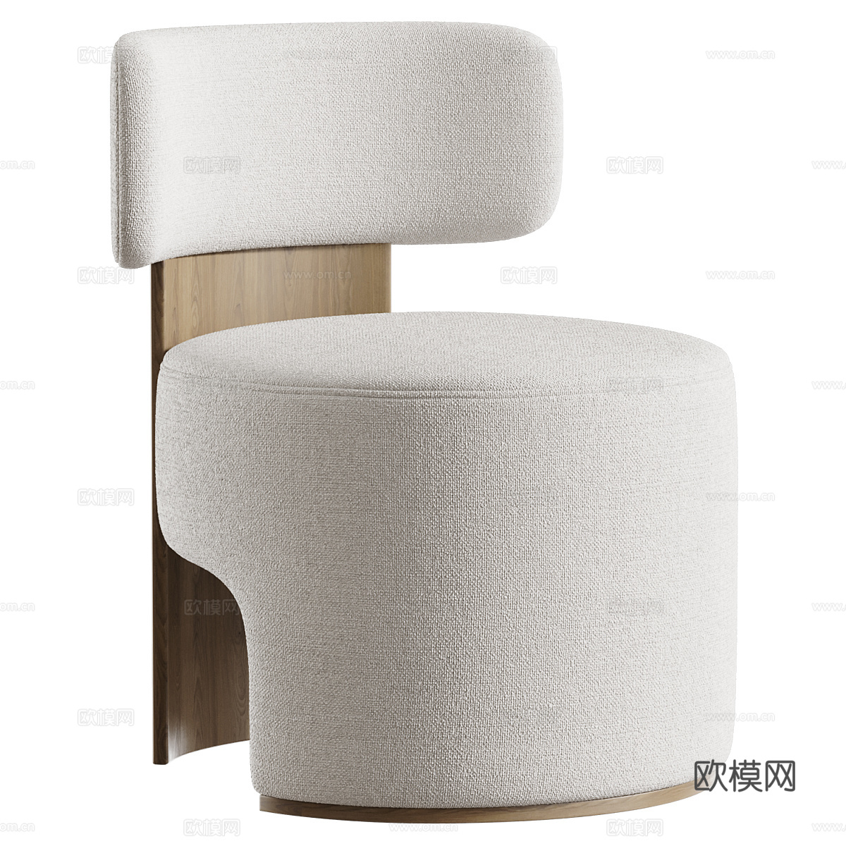 新中式布艺木质扶手椅3d模型