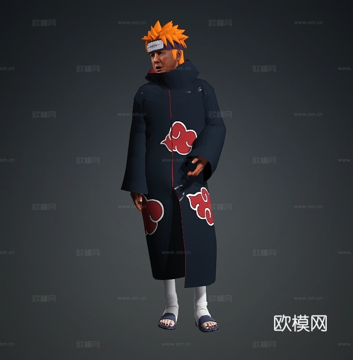 《火影忍者》川普版天道佩恩 搞笑人物 塌陷模型，特朗普3d模型