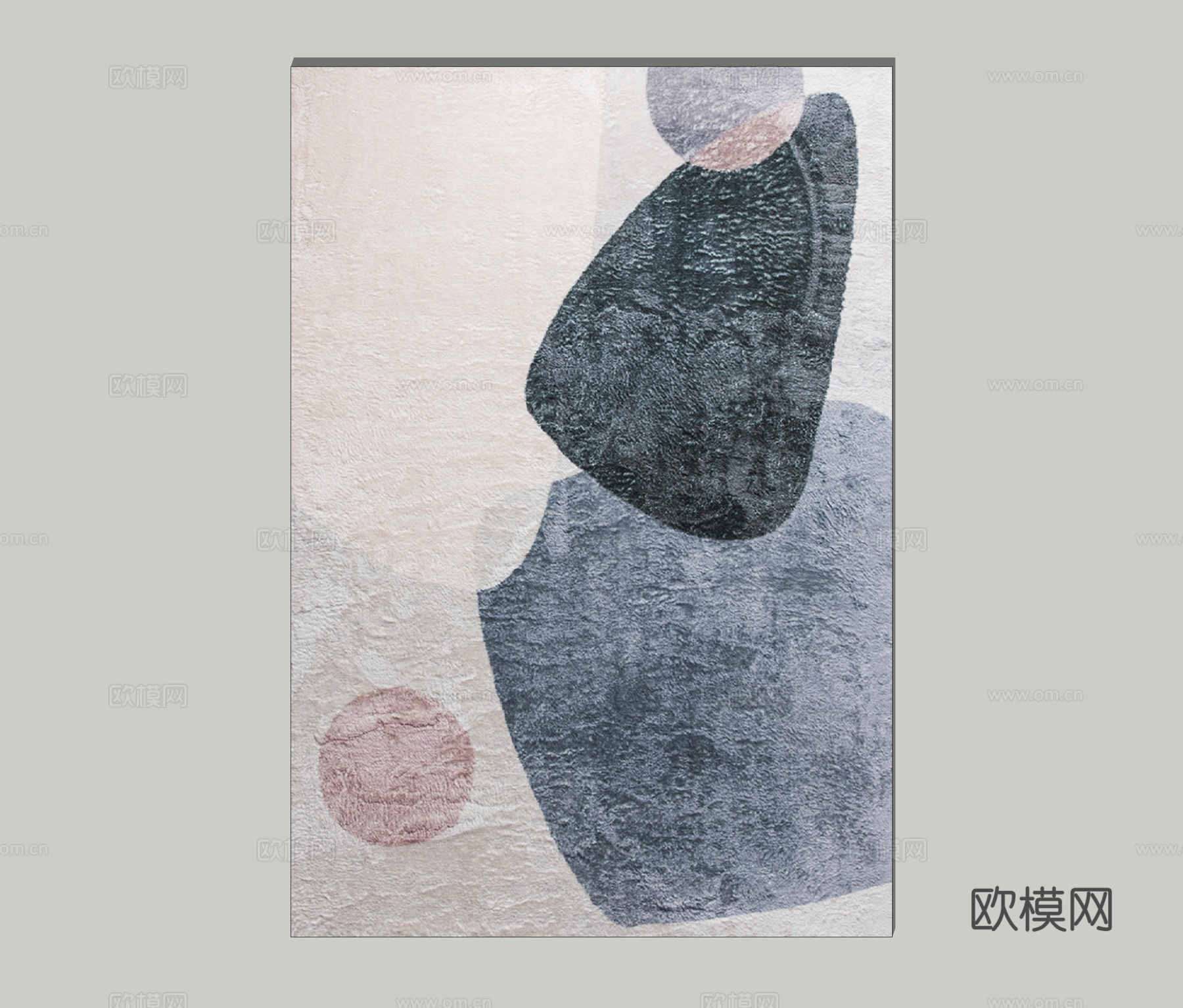 现代艺术地毯su模型下载