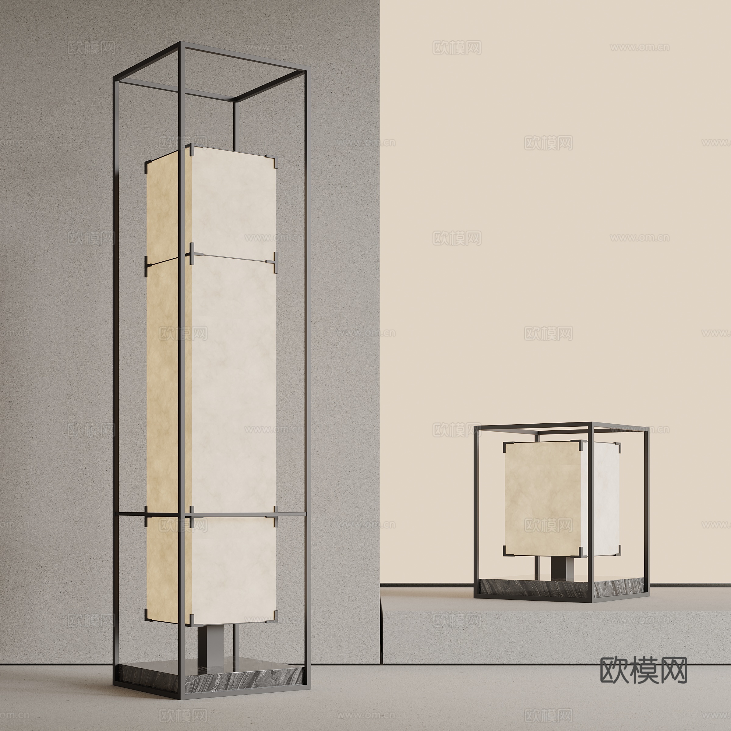 15新中式灯具组合 台灯3d模型