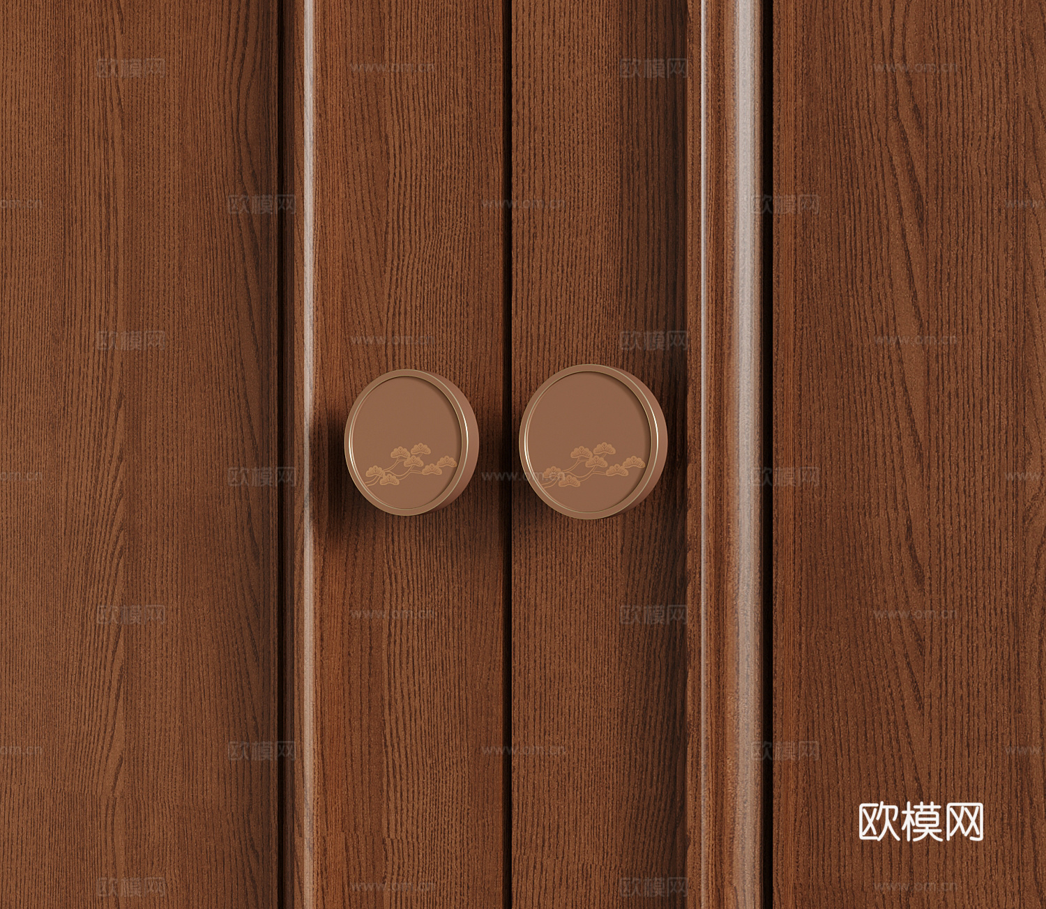 08新中式柜门拉手 门把手3d模型