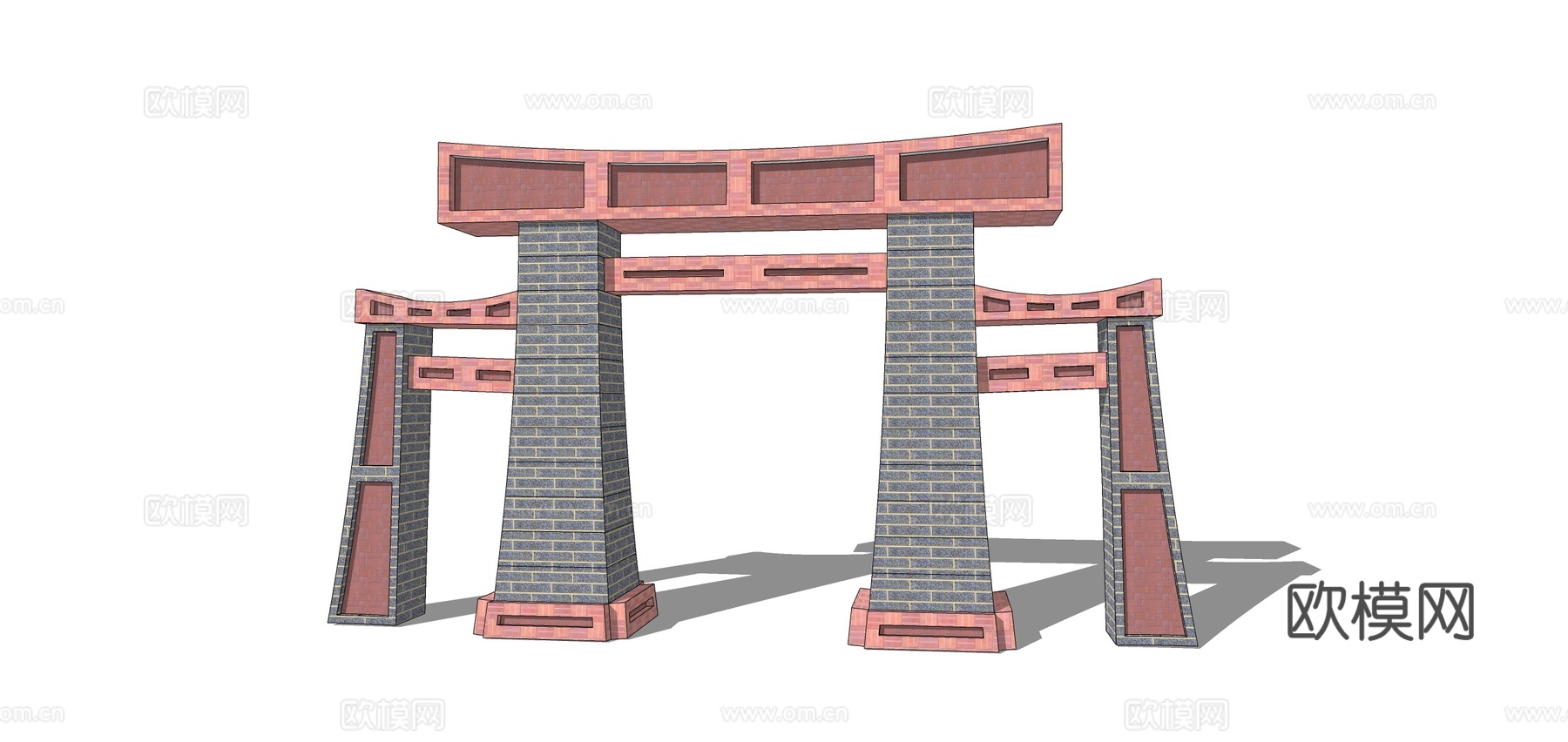 现代景区大门门头su模型下载