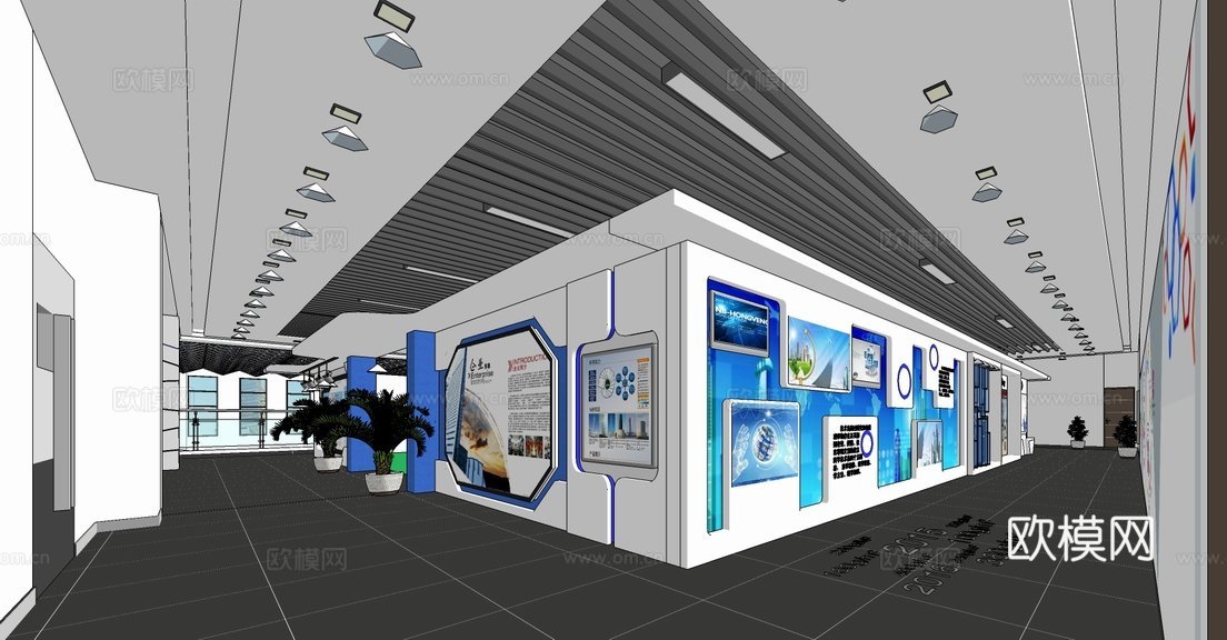 现代科技展览馆su模型下载