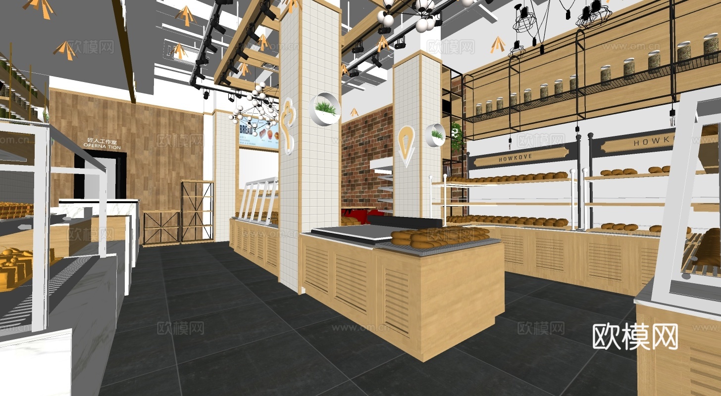 现代面包店su模型下载
