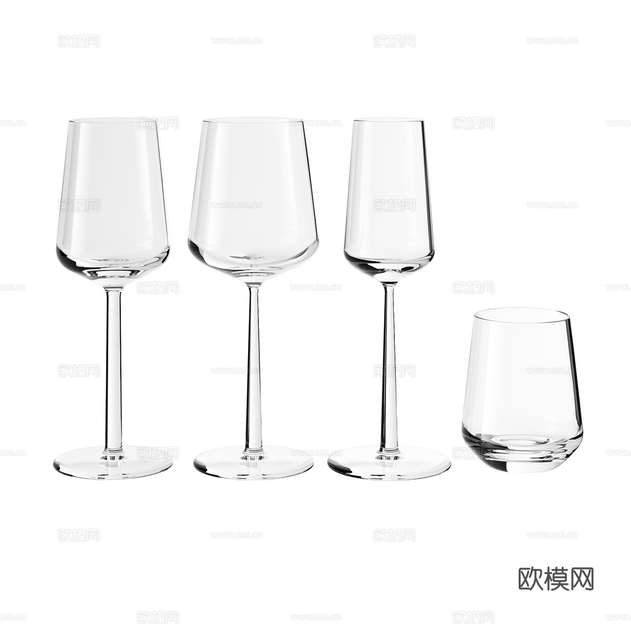 iittala 现代酒杯 酒杯 玻璃杯 水杯 玻璃器皿3d模型
