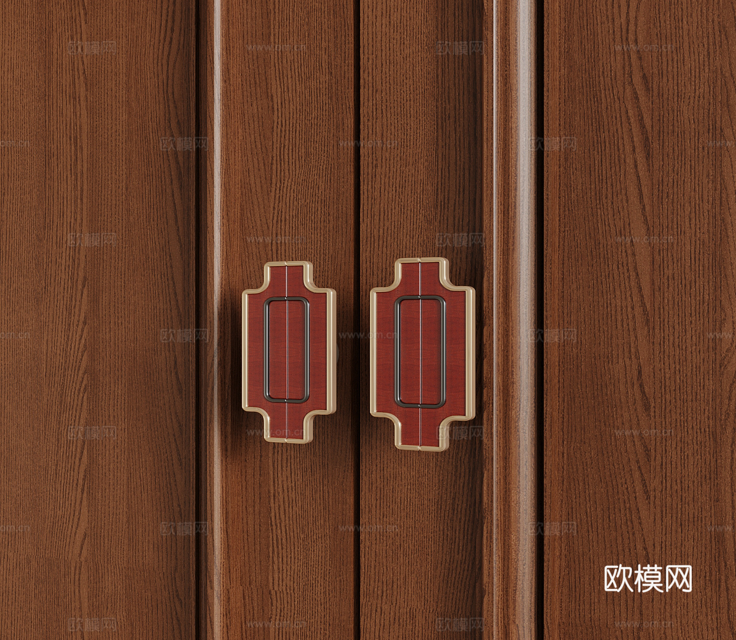 017新中式门把手su模型