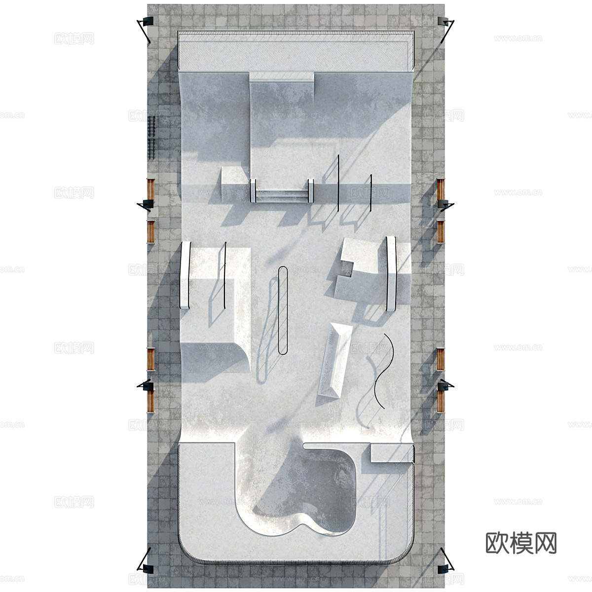 现代滑板公园3d模型