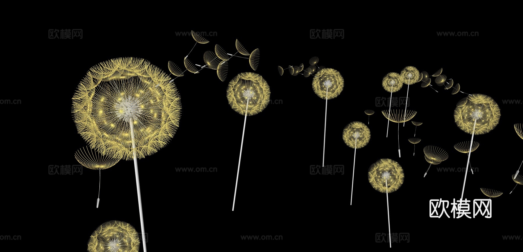 现代植物灯装置灯su模型下载