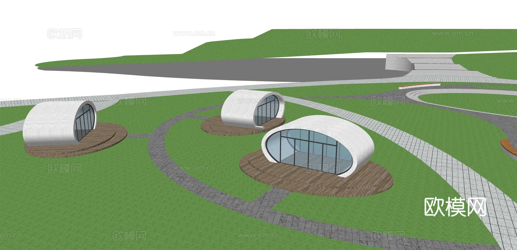 现代儿童游乐场su模型下载下载（渲染图2）