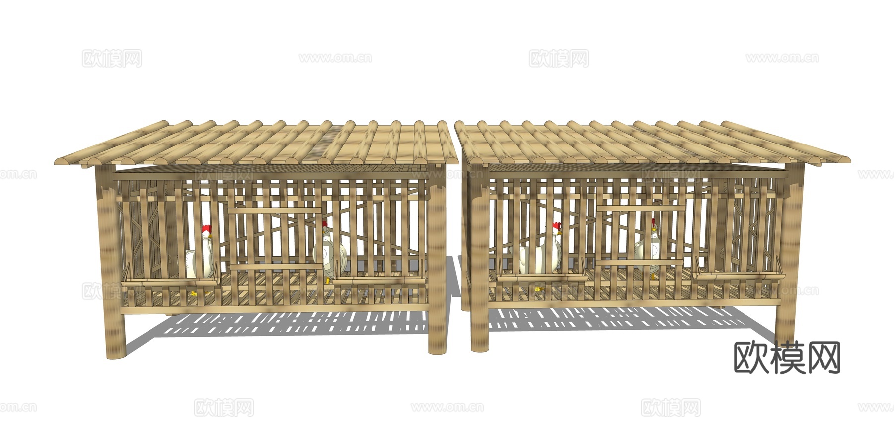 现代农村竹鸡笼su模型下载