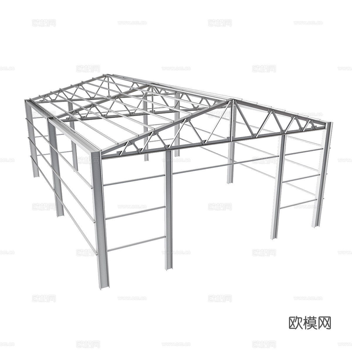 现代斜屋顶夹芯板构件3d模型
