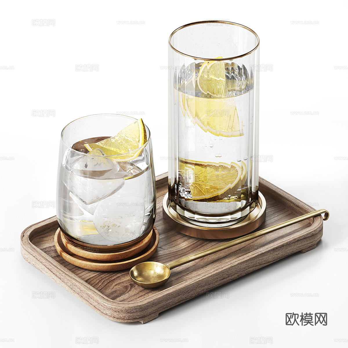 现代意式茶具3d模型