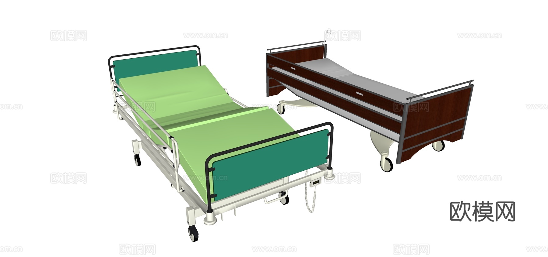 现代医院病床su模型下载