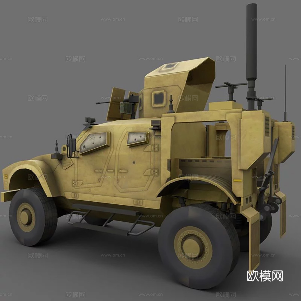 装甲车Oshkosh M-ATV低多边形3d模型