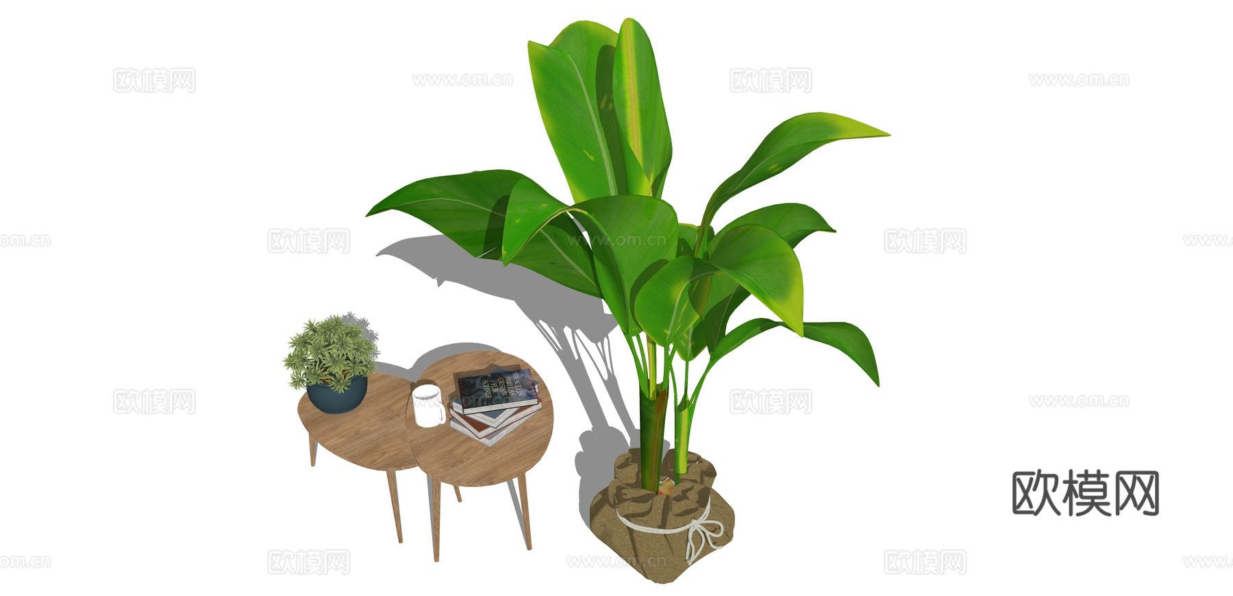 现代室内绿植盆栽su模型下载