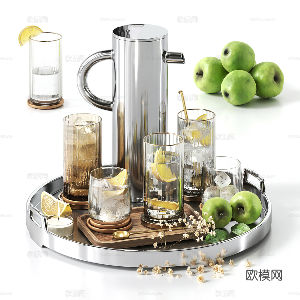 现代意式茶具3d模型