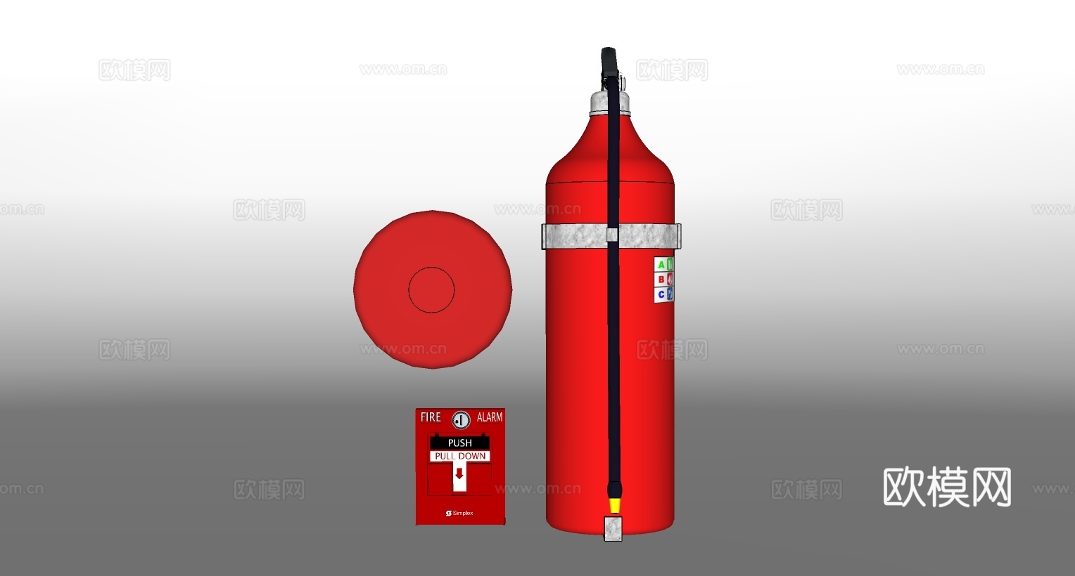 现代灭火器su模型下载