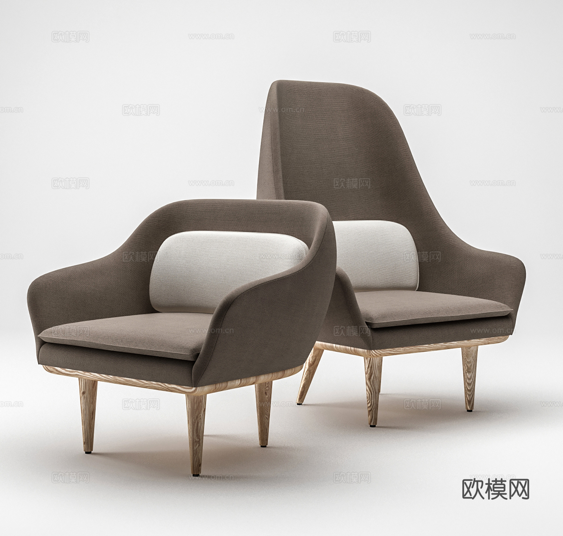 现代休闲椅 布椅 书椅  单椅3d模型