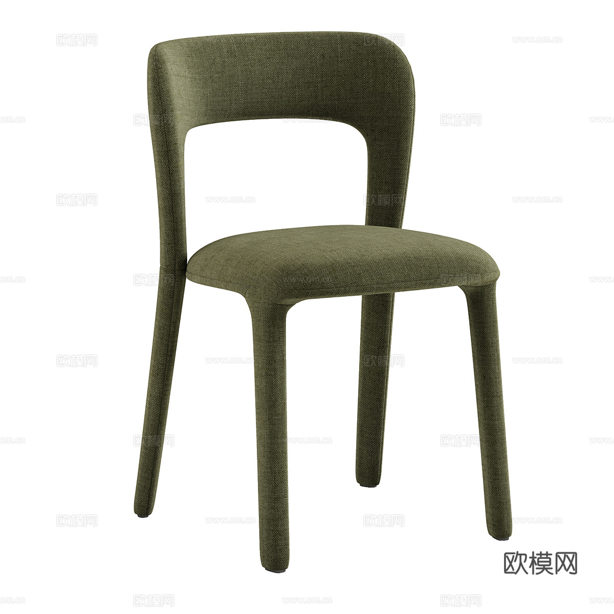 现代意式奶油风布艺单椅3d模型