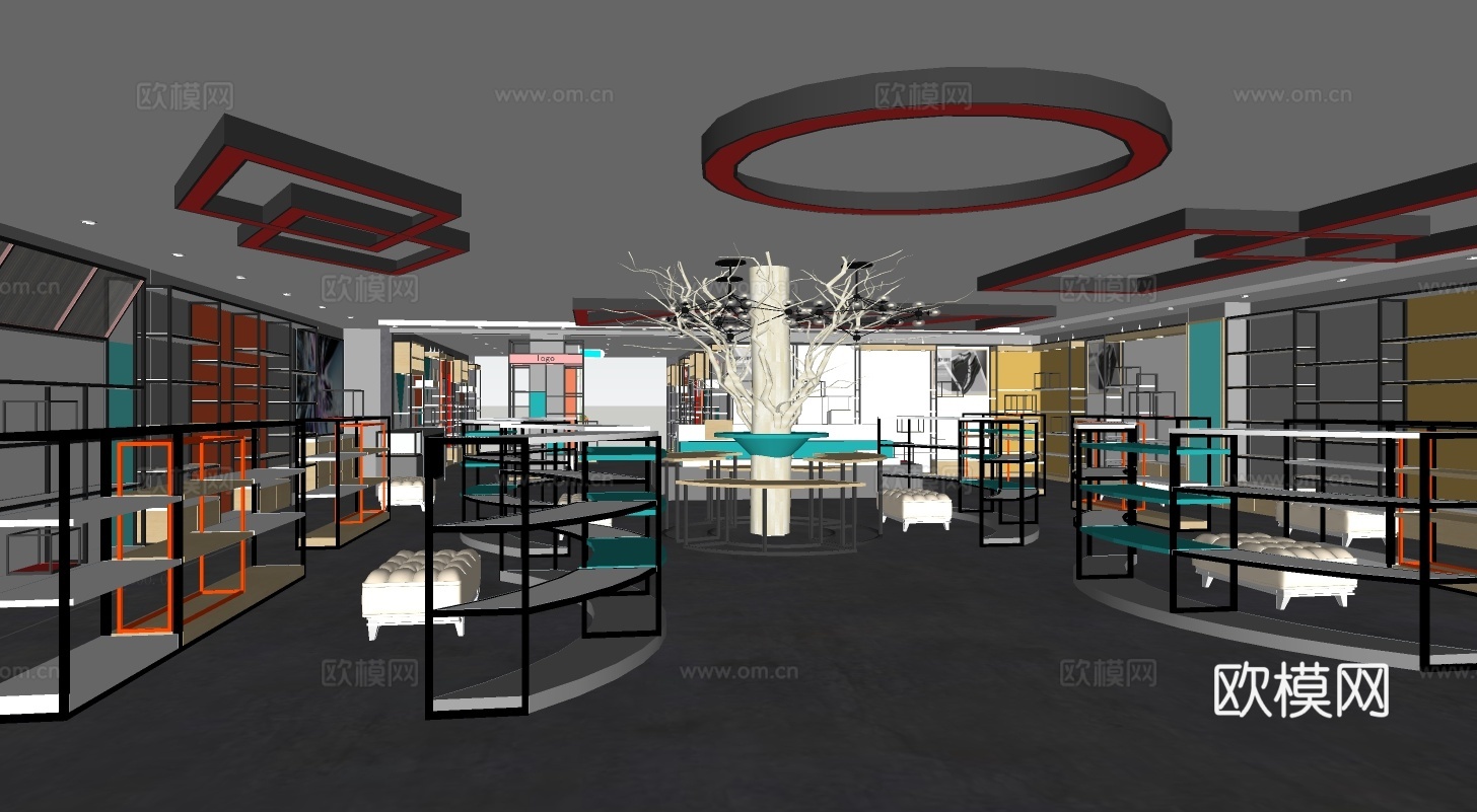 现代鞋店su模型下载