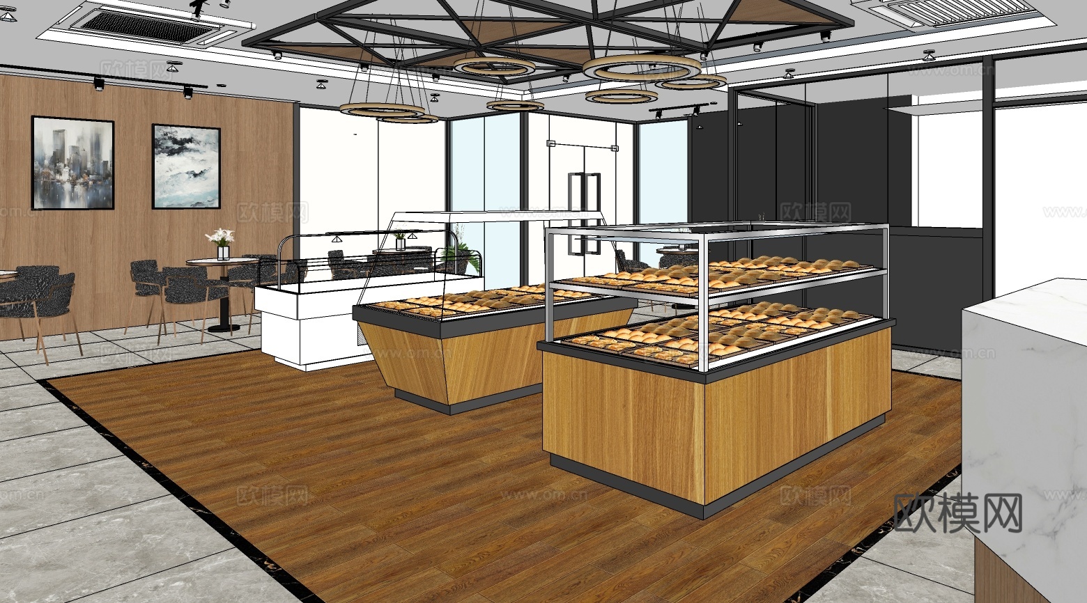 现代面包店su模型下载