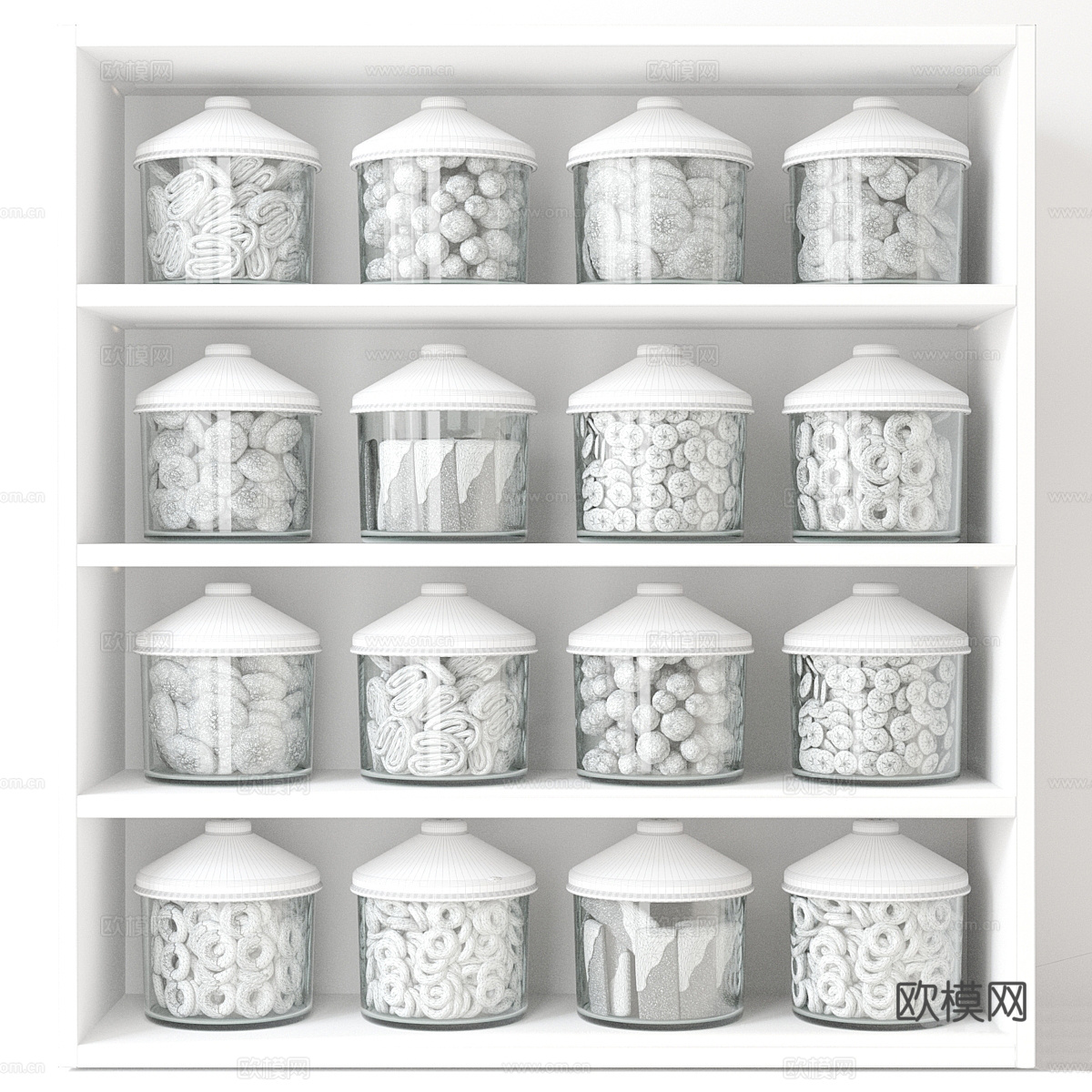 现代糖果架 食品罐3d模型