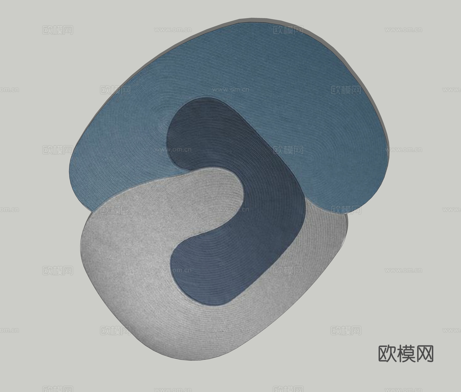 现代艺术地毯su模型下载