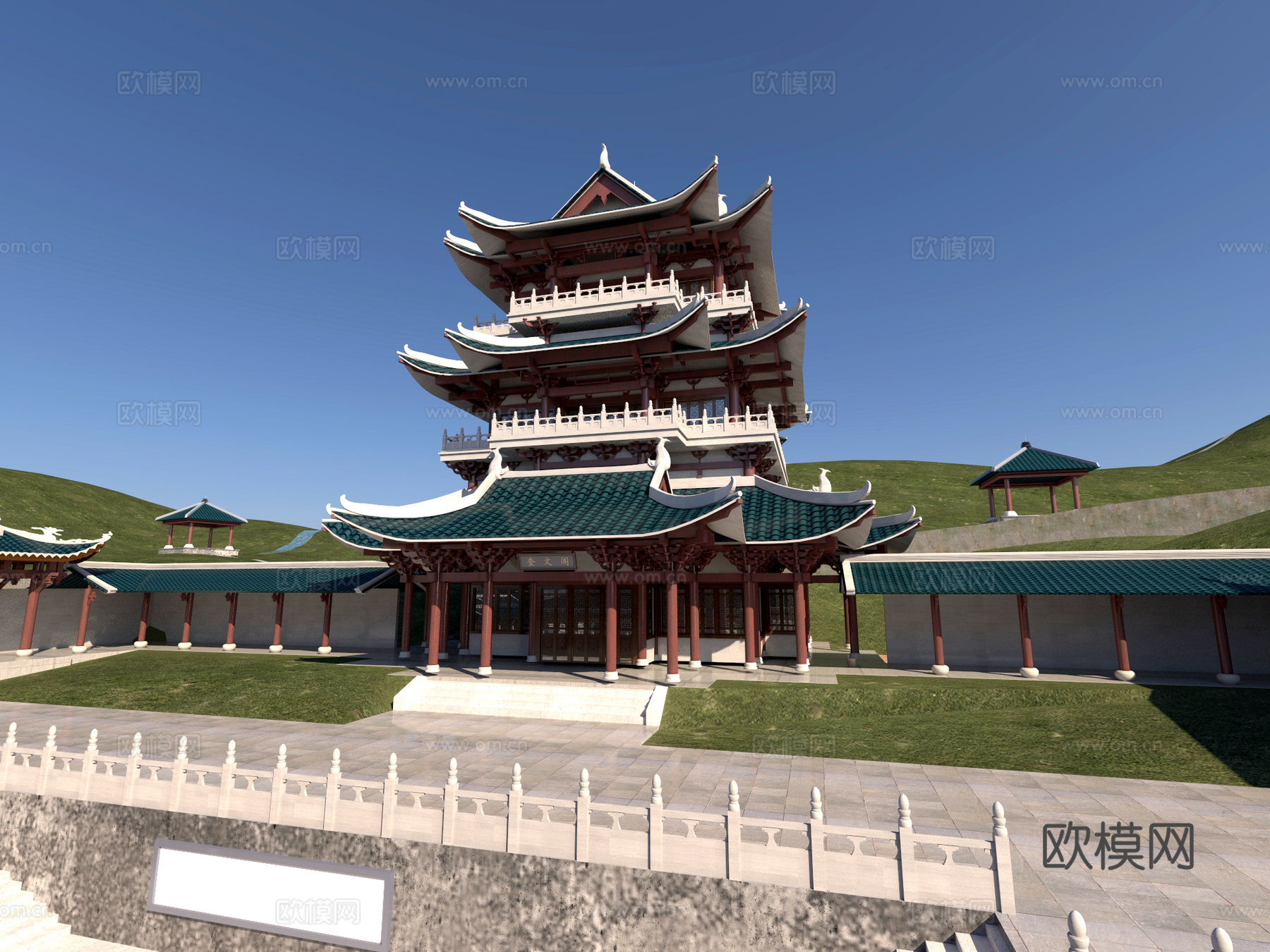 古建 斗拱 中式建筑 庙宇 寺庙 大殿 古镇3d模型