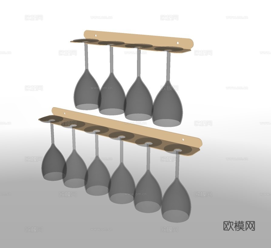 现代酒架子su模型下载