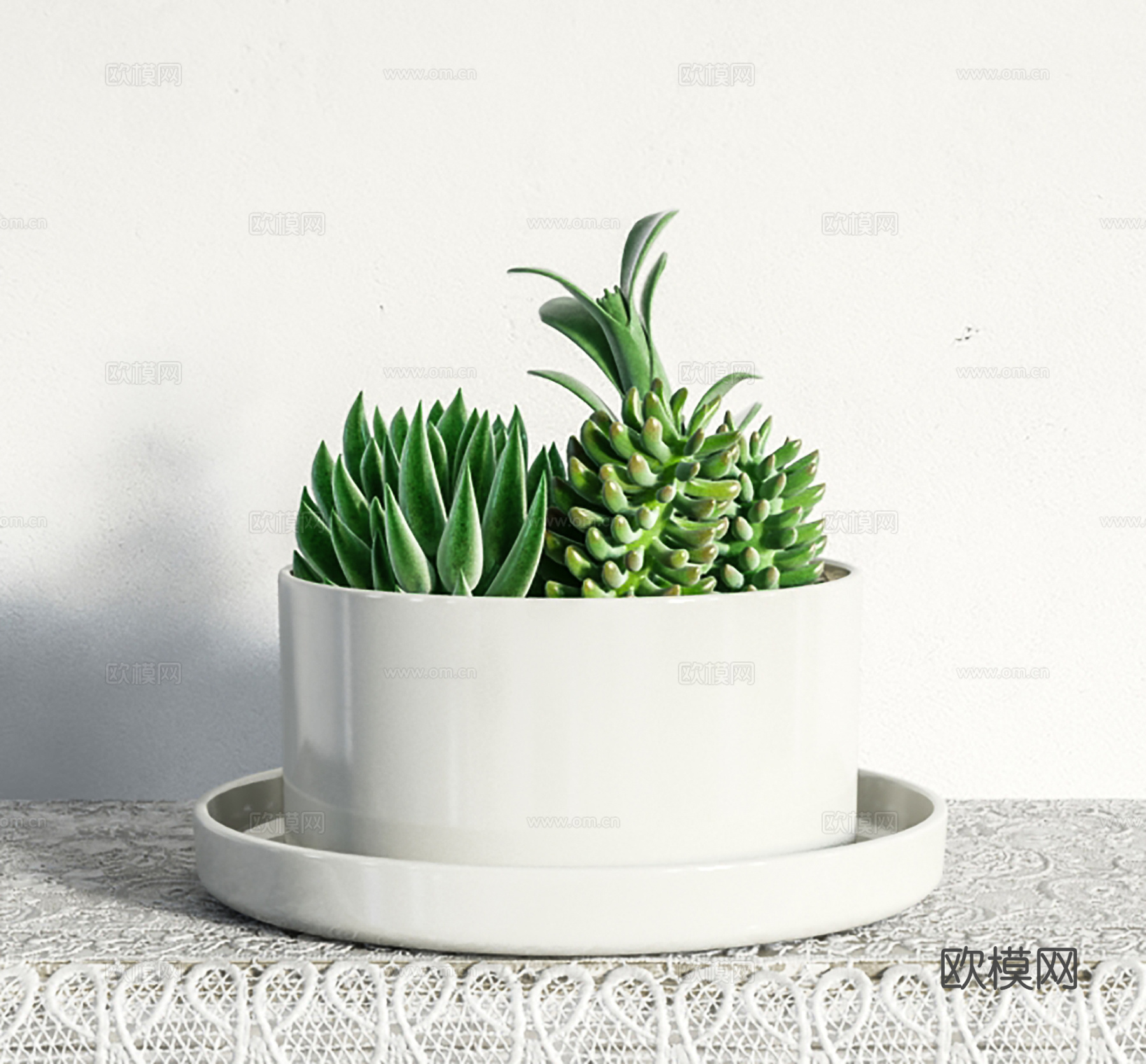 现代盆景  绿植盆栽3d模型