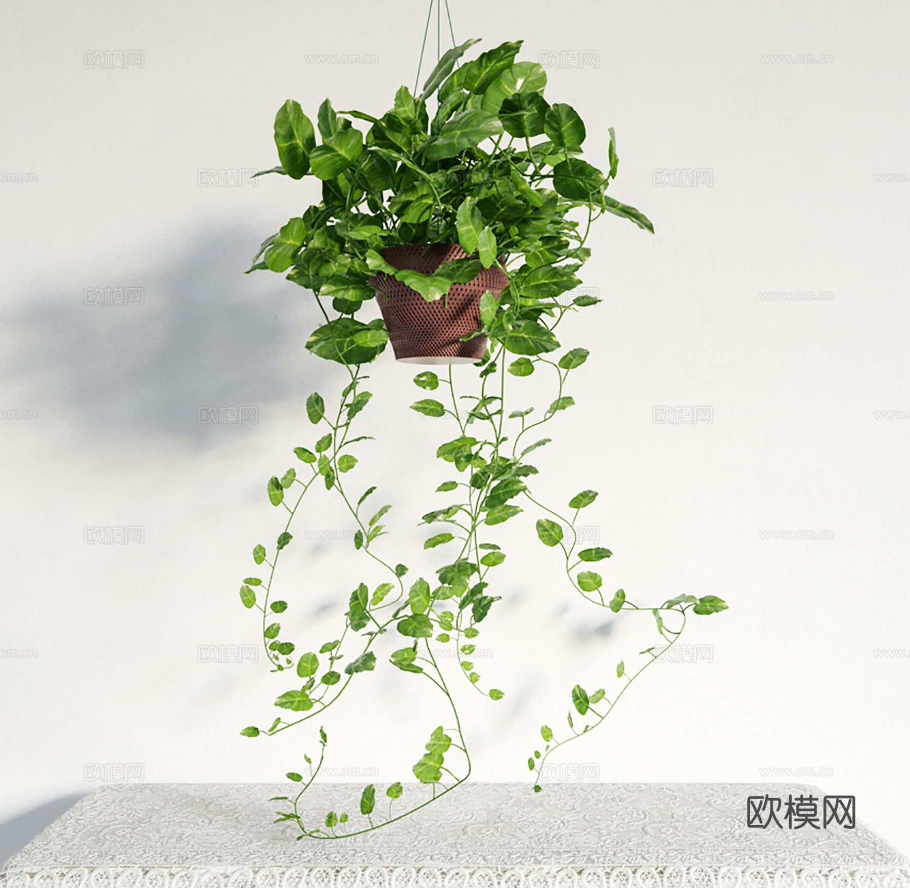 现代吊篮  绿植盆栽3d模型