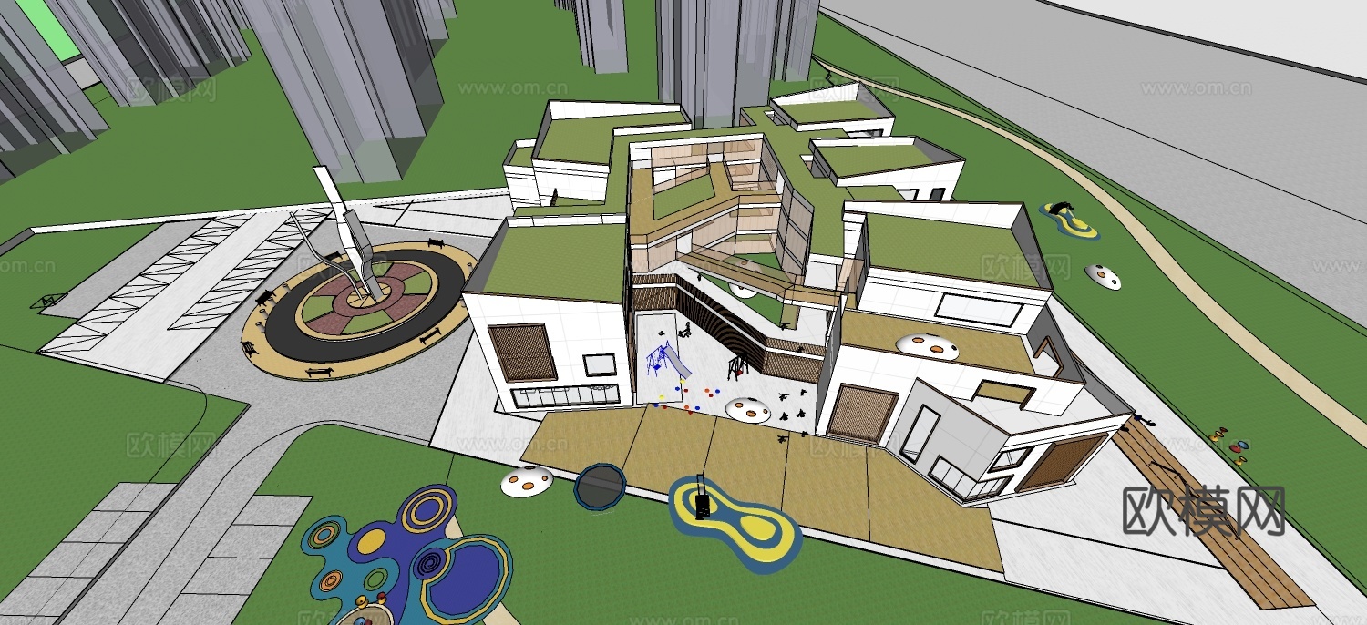 现代幼儿园su模型下载下载（渲染图5）