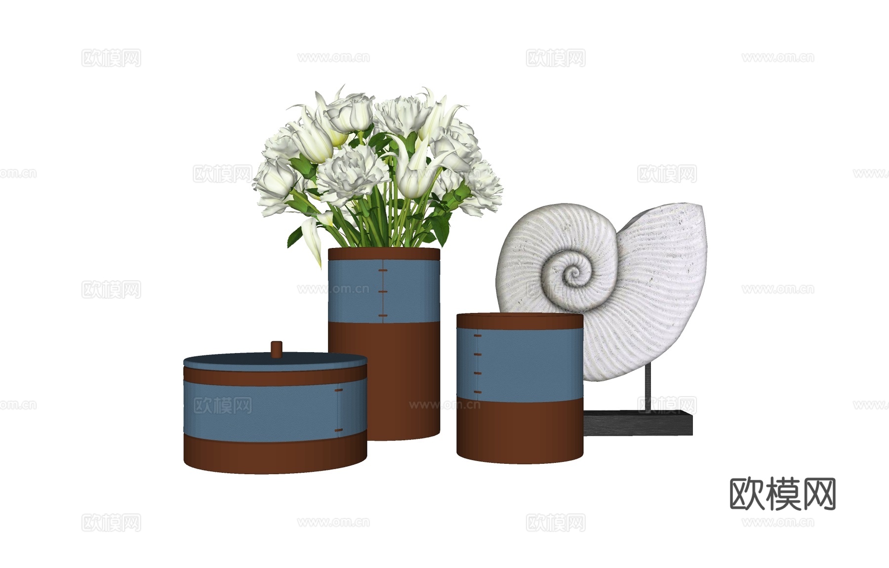 现代花瓶装饰摆件su模型下载