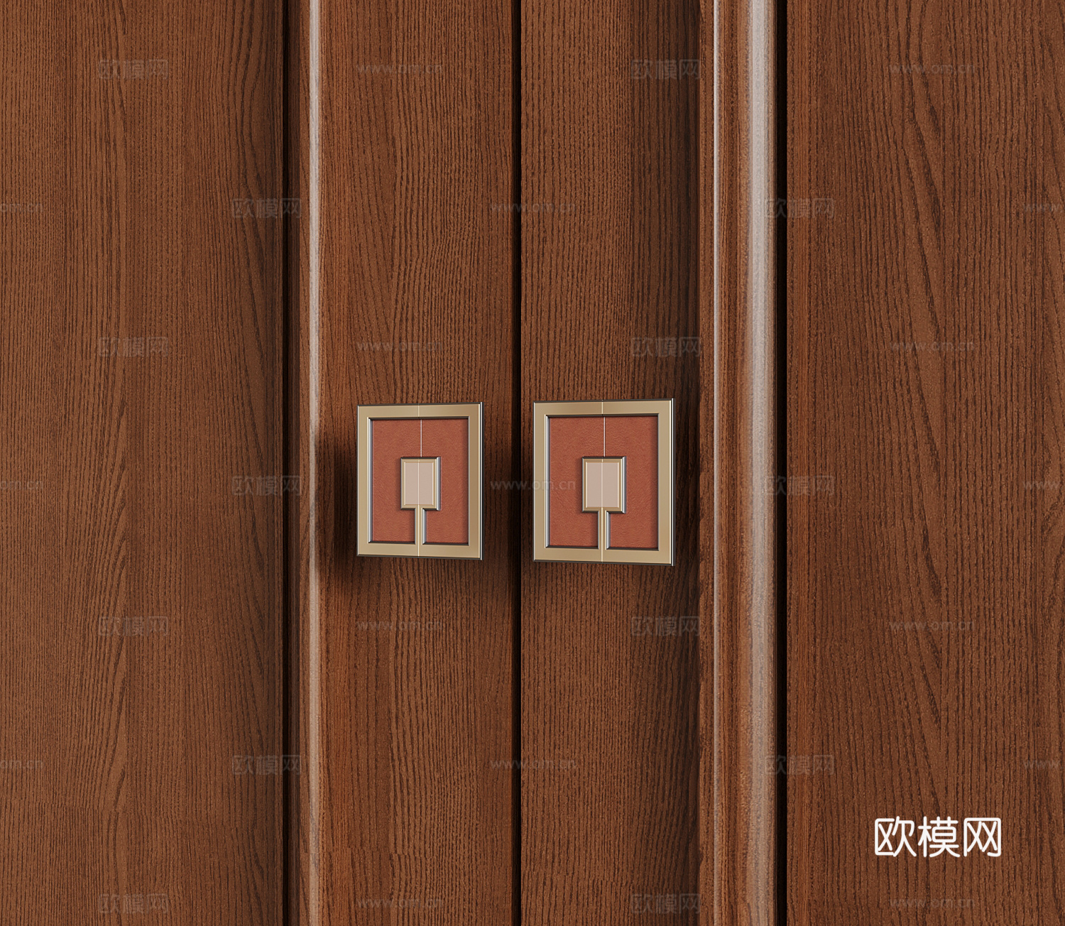 06新中式柜门拉手 门把手3d模型