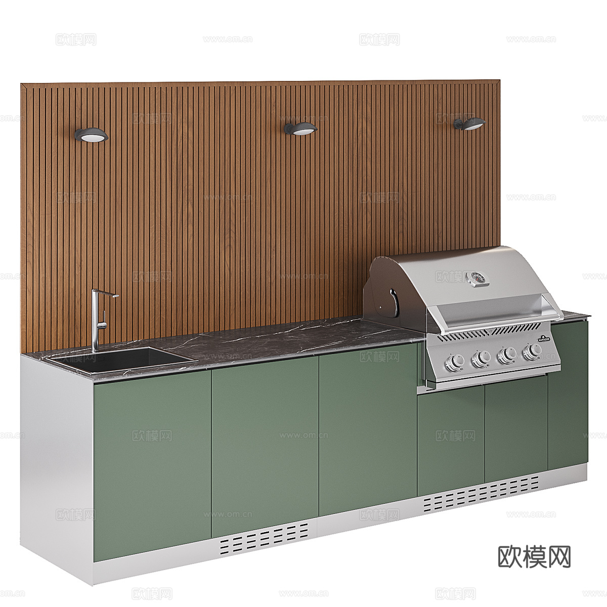 现代户外厨房 烧烤炉3d模型